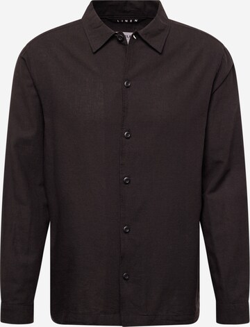 SELECTED HOMME Классический крой Рубашка 'DAN' в Черный: спереди