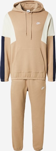 Nike Sportswear Träningsoverall 'CLUB FLEECE' i beige: framsida