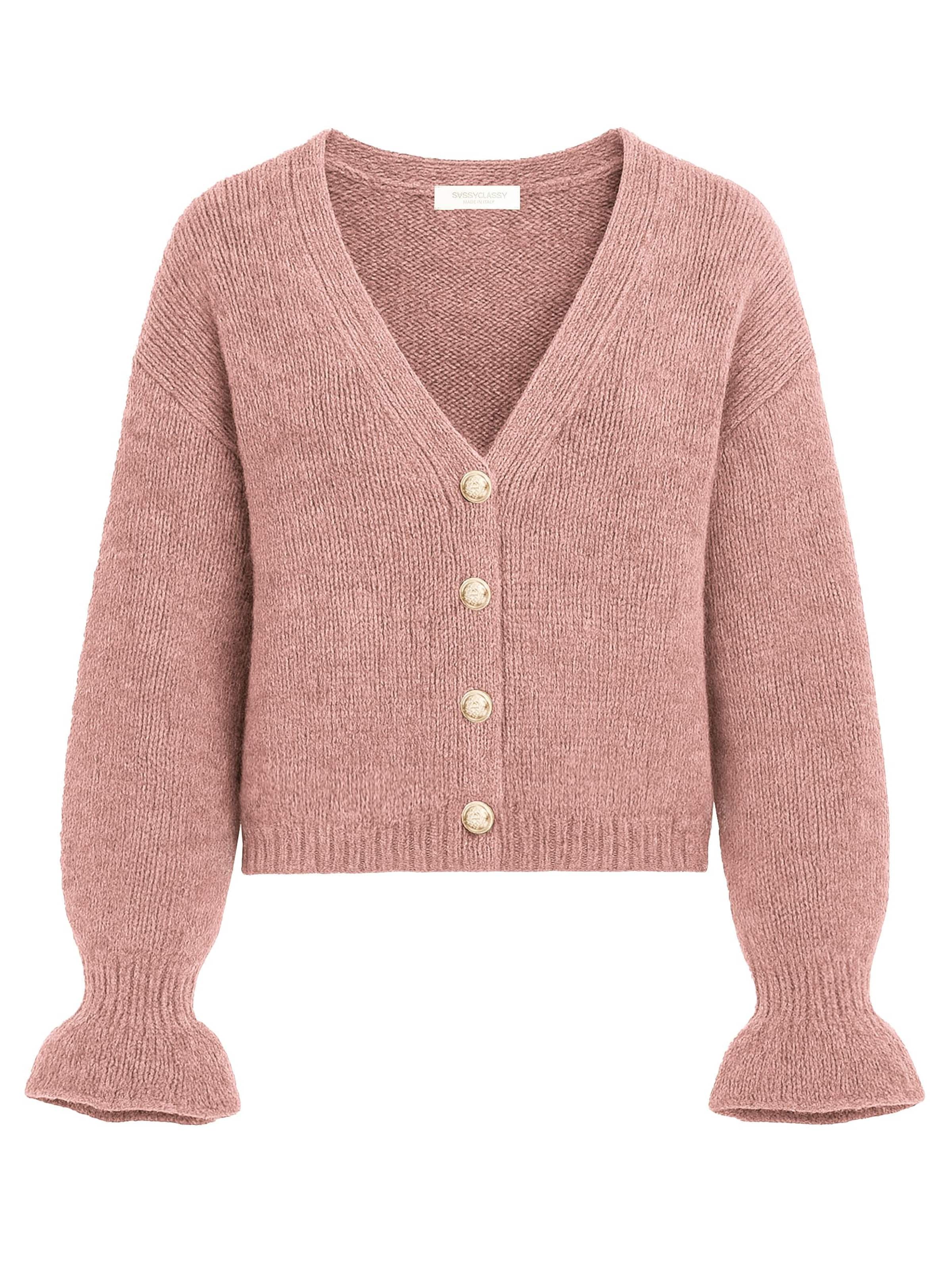 SASSYCLASSY Knit Cardigan in Pink: front