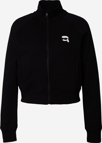 Karl Lagerfeld - Sudadera con cremallera 'IKONIK 2.0' en negro: frente