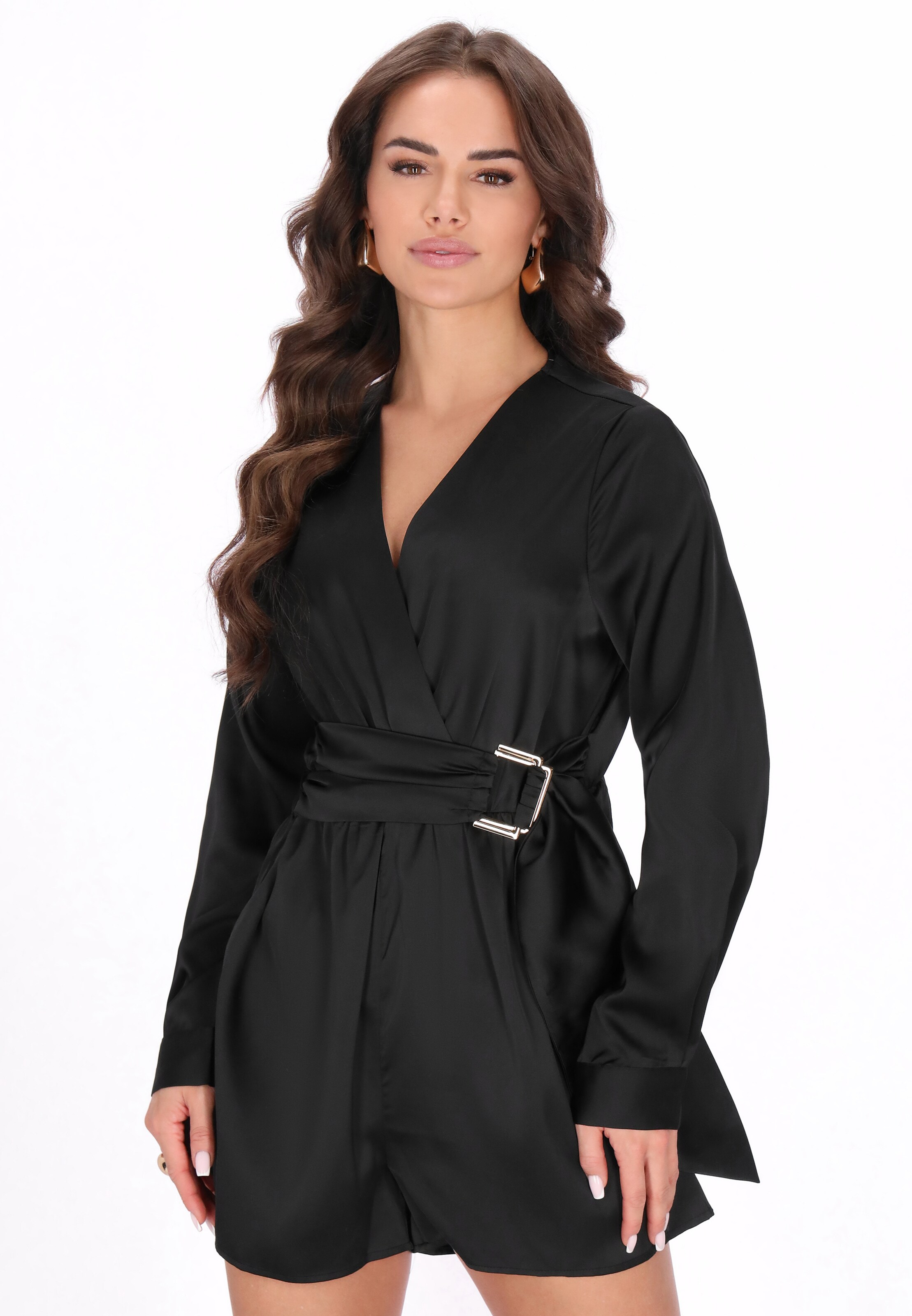 faina Jumpsuit in Black: front