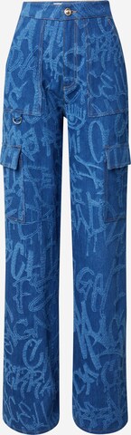 Chiara Ferragni Wide Leg Jeans 'GRAFFITI' in Blau: predná strana