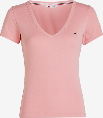 Tommy Jeans T-Shirt 'ESSENTIAL' in Pink: predná strana