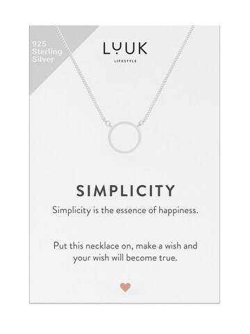LUUK LIFESTYLE Necklace 'LUUK LIFESTYLE Halskette "Ring" Sterling Silber' in Silver: front