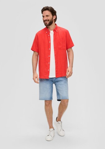 s.Oliver Regular fit Button Up Shirt in Red