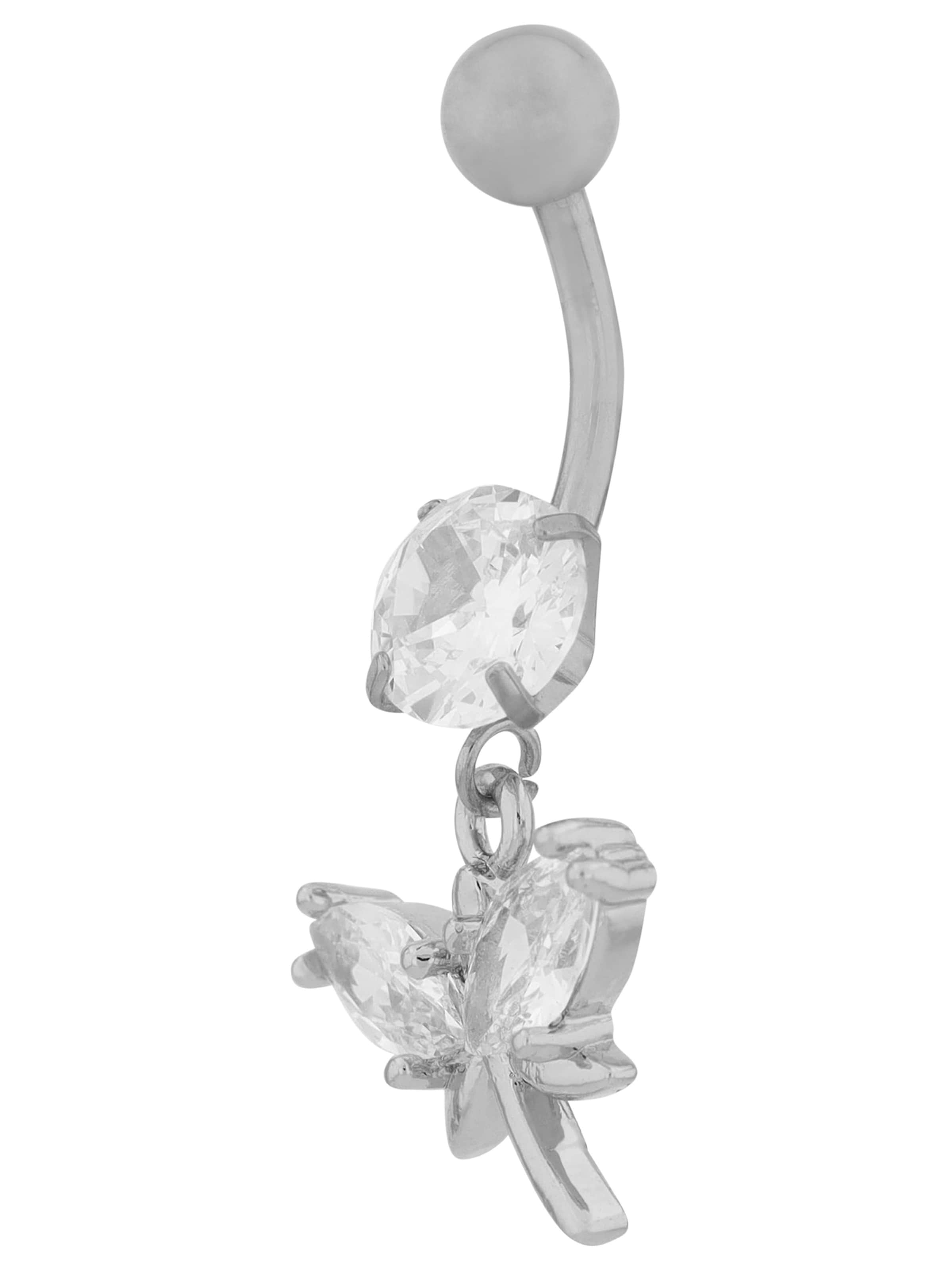 Akzent Piercingschmuck 'Zirkonia'‌‌ in Silber
