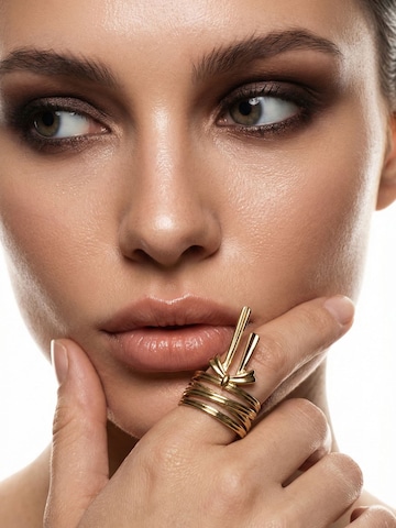 Nemomatheo Ring 'Ribbon Knot' in Gold: front