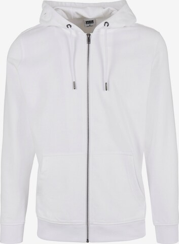 Urban Classics Zip-Up Hoodie in White: front