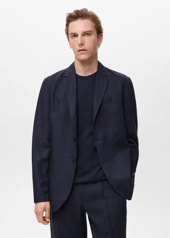MANGO MAN Slim fit Suit Jacket 'Delave' in Blue: front