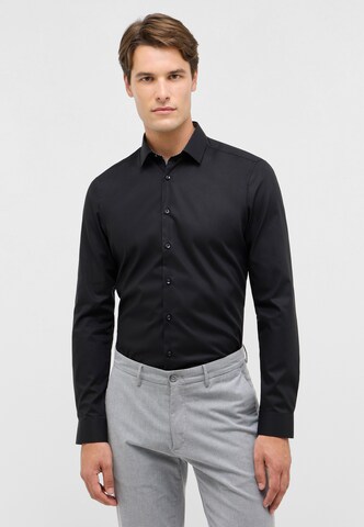 ETERNA Slim fit Zakelijk overhemd in Zwart: voorkant
