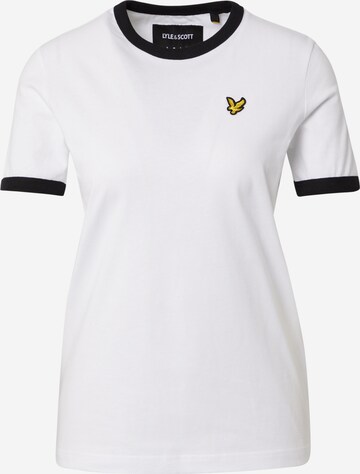 Tricou 'Ringer' de la Lyle & Scott pe alb: față