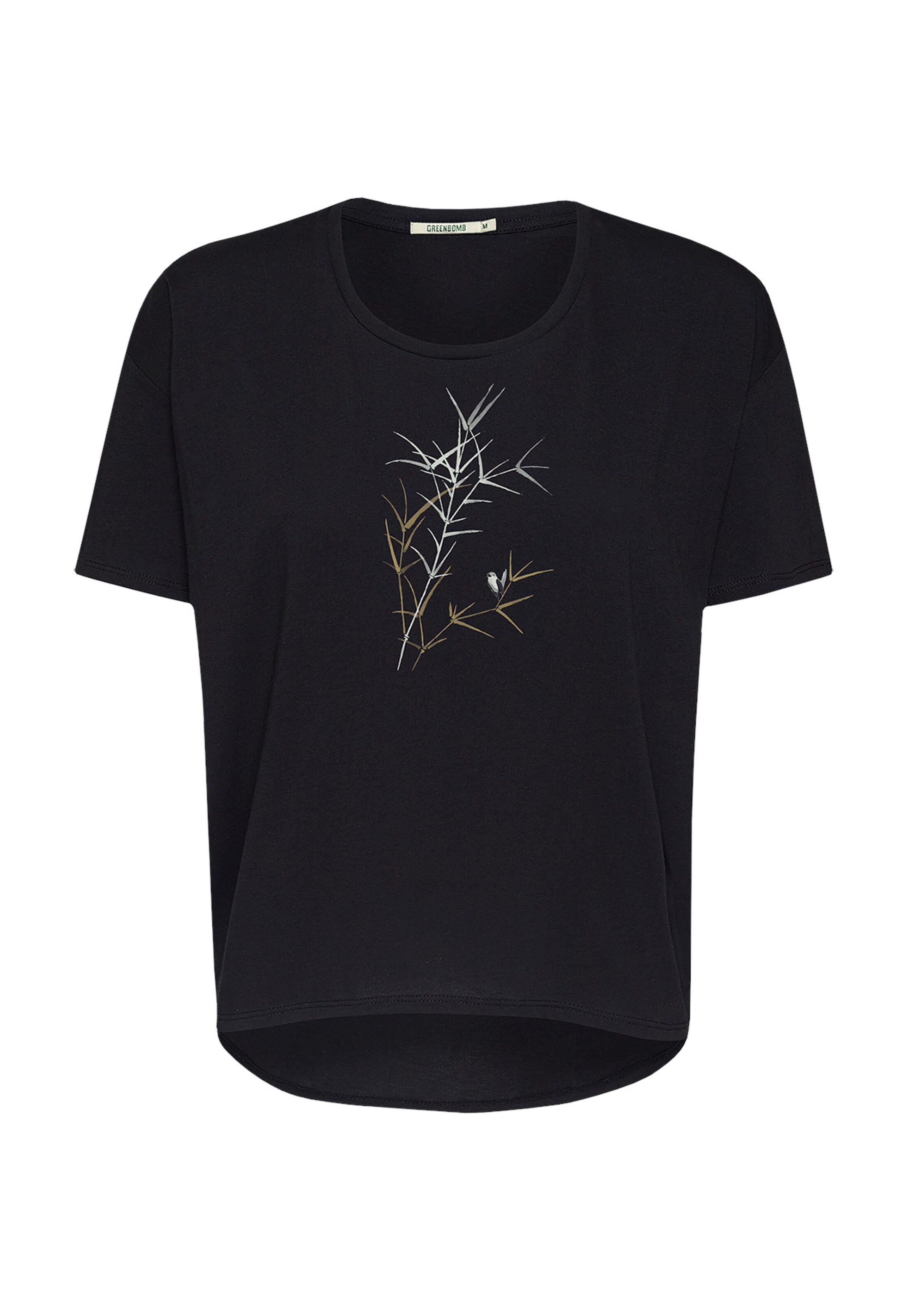 GREENBOMB Shirt 'Nature Bird Reed' in Blauw: voorkant