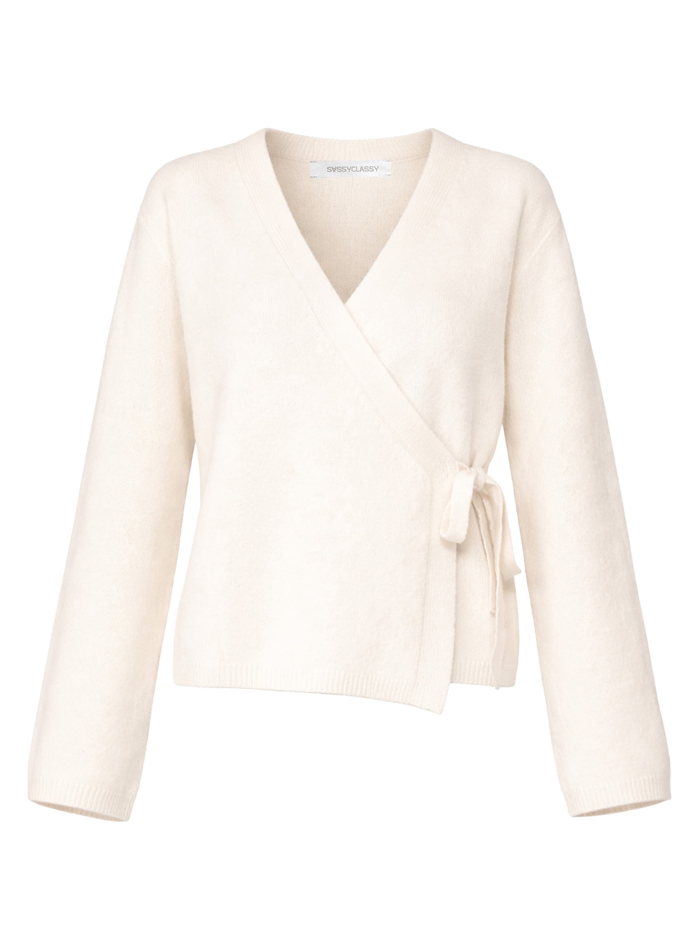 SASSYCLASSY Knit cardigan in White: front