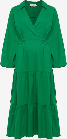 Robe 'NINAH' Tussah en vert : devant