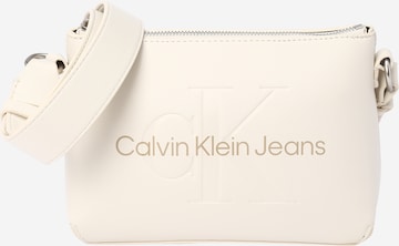 Sac bandoulière Calvin Klein Jeans en beige : devant