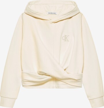 Sweat Calvin Klein Jeans en beige : devant