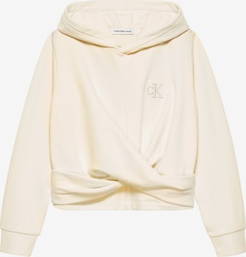 Sweat Calvin Klein Jeans en beige : devant