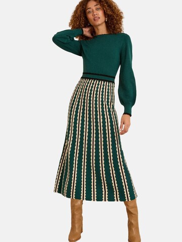 love & roses - Vestido de malha em verde: frente