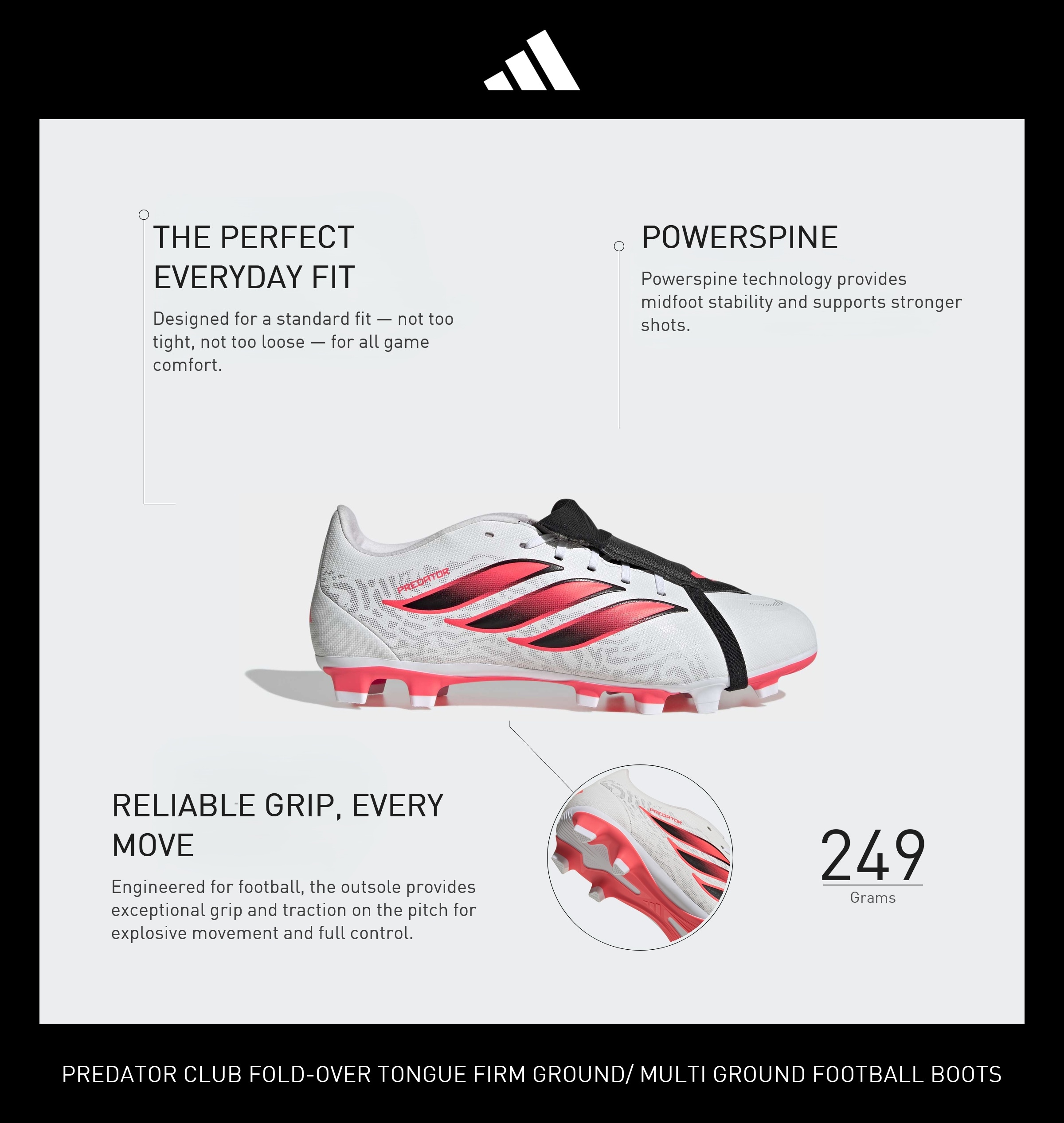 ADIDAS PERFORMANCE Fodboldstøvler 'PREDATOR CLUB FT' i hvid