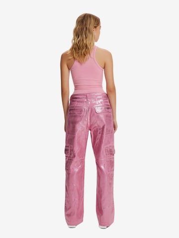 NOCTURNE Loose fit Cargo Jeans in Pink