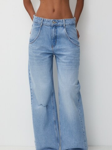 Pull&Bear Wide Leg Jeans in Blau