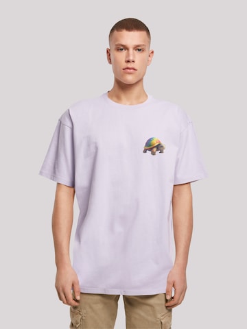 T-Shirt 'Rainbow Turtle' F4NT4STIC en violet : devant