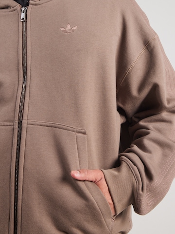 ADIDAS ORIGINALS Zip-Up Hoodie 'Premium Essentials' in Brown