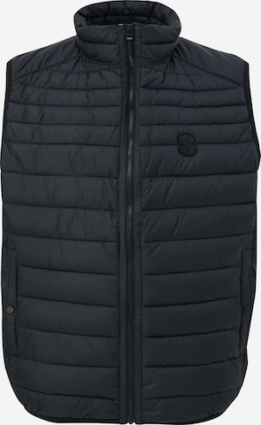 s.Oliver Men Big Sizes Vest in Black: front