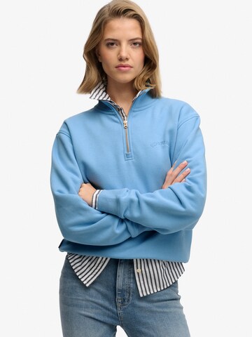 Superdry Sweatshirt 'ESSENTIAL' i blå: framsida