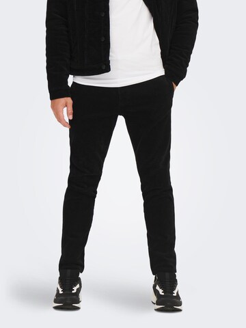 Only & Sons Normalny krój Spodnie 'Avi' w kolorze czarny: przód