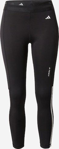 ADIDAS PERFORMANCE Skinny Sportbroek 'Techfit Hyperglam' in Zwart: voorkant