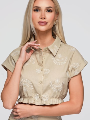 Ombre Blouse in Beige