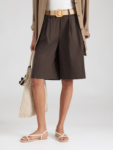 ZABAIONE Wide leg Pleat-front trousers 'Ja44ana' in Brown: front