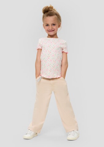 s.Oliver Wide leg Broek in Beige: voorkant