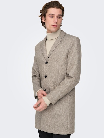 Only & Sons Regular fit Between-seasons coat in Beige