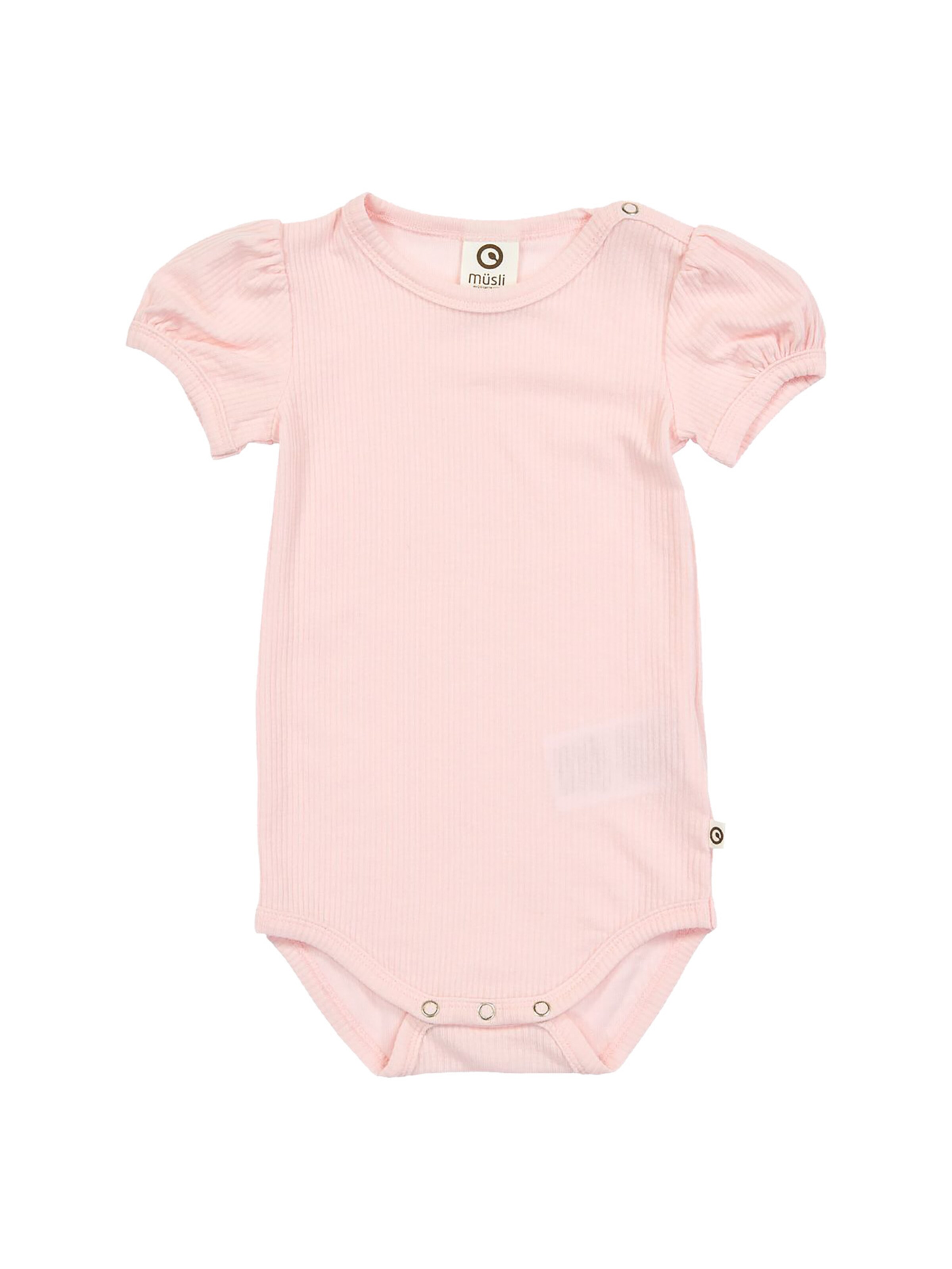 Barboteuse / body Müsli by GREEN COTTON en rose : devant