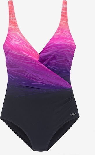 LASCANA Muotoileva uimapuku värissä lila / musta, Tuotenäkymä