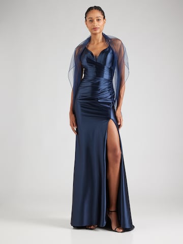 Robe de soirée mascara en bleu
