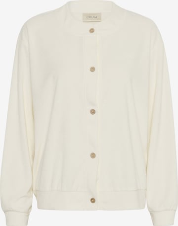 Cream Sweatvest in Wit: voorkant