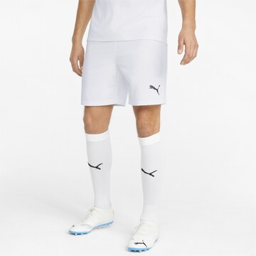 PUMA Regular Workout Pants 'Team Final' in White: front