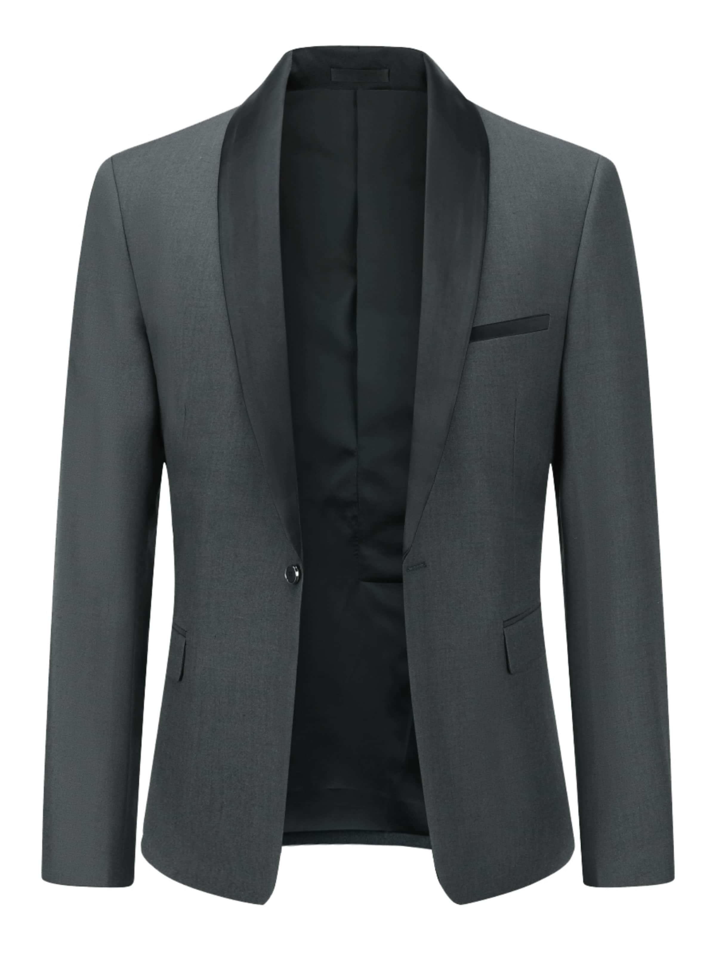 Youthup Slim fit Business Blazer in Grey: front