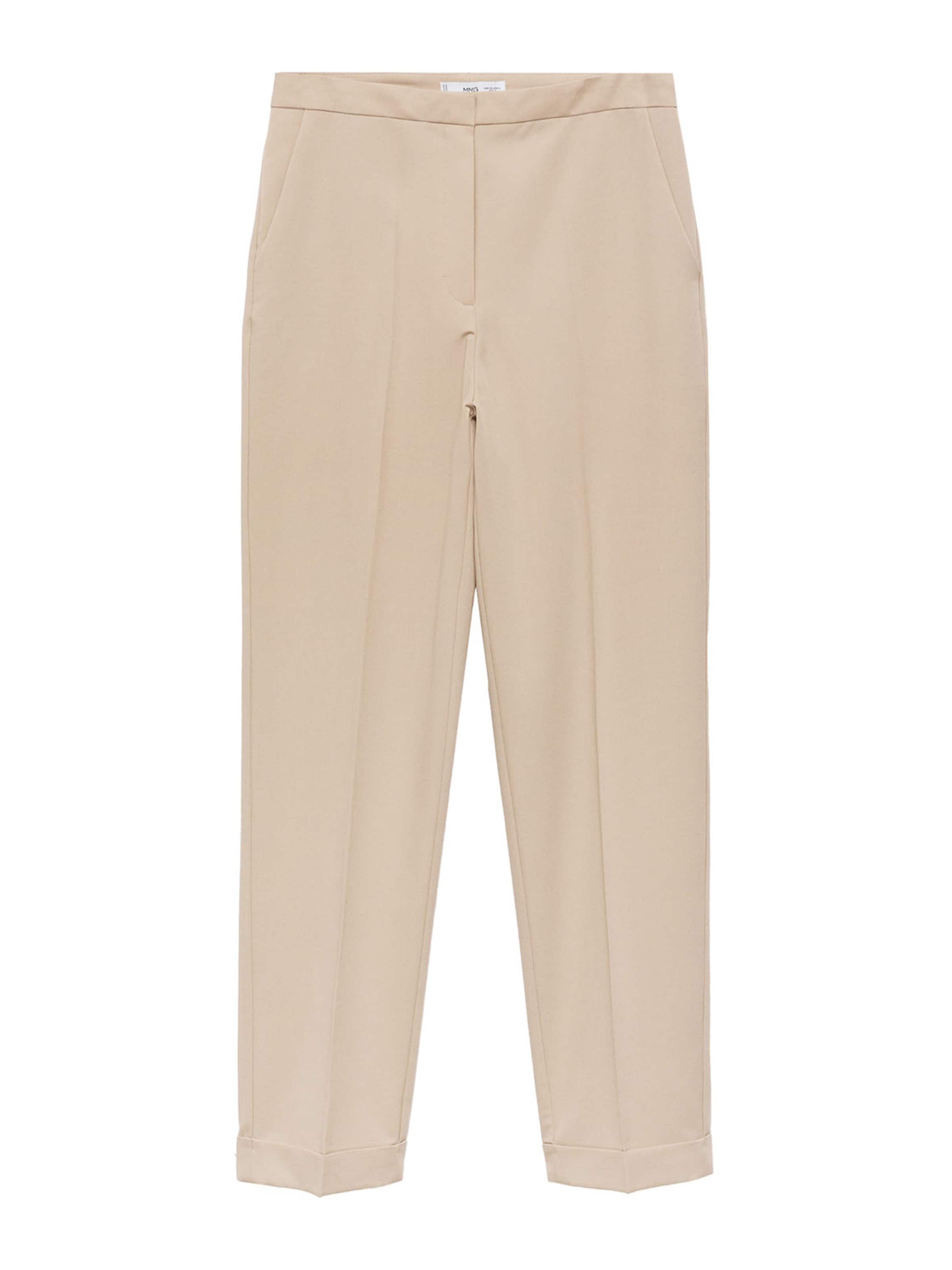 MANGO Normalny krój Spodnie w kant 'BOREAL' w kolorze beżowy: przód