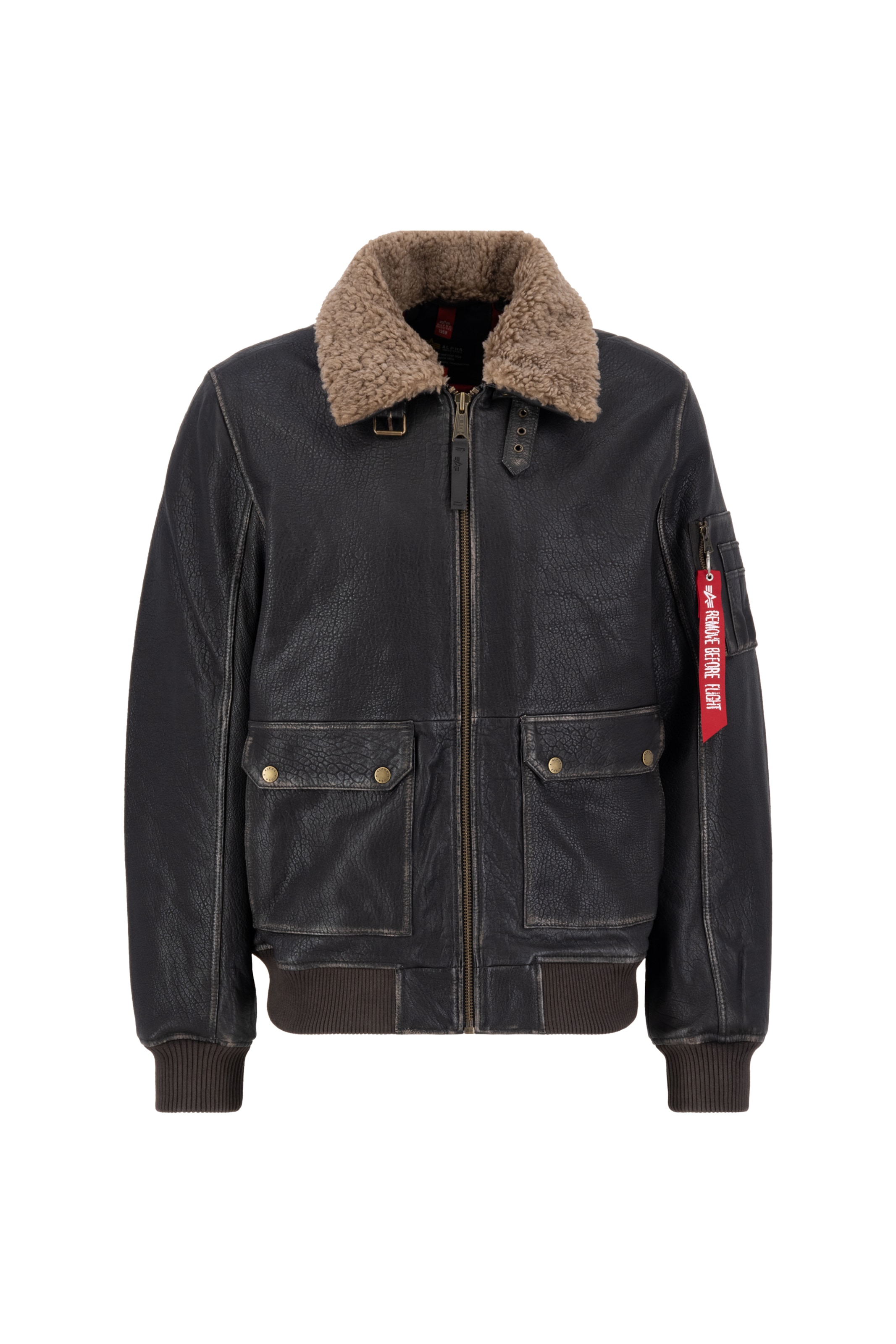 ALPHA INDUSTRIES Übergangsjacke 'B15" in Braun: Vorderseite