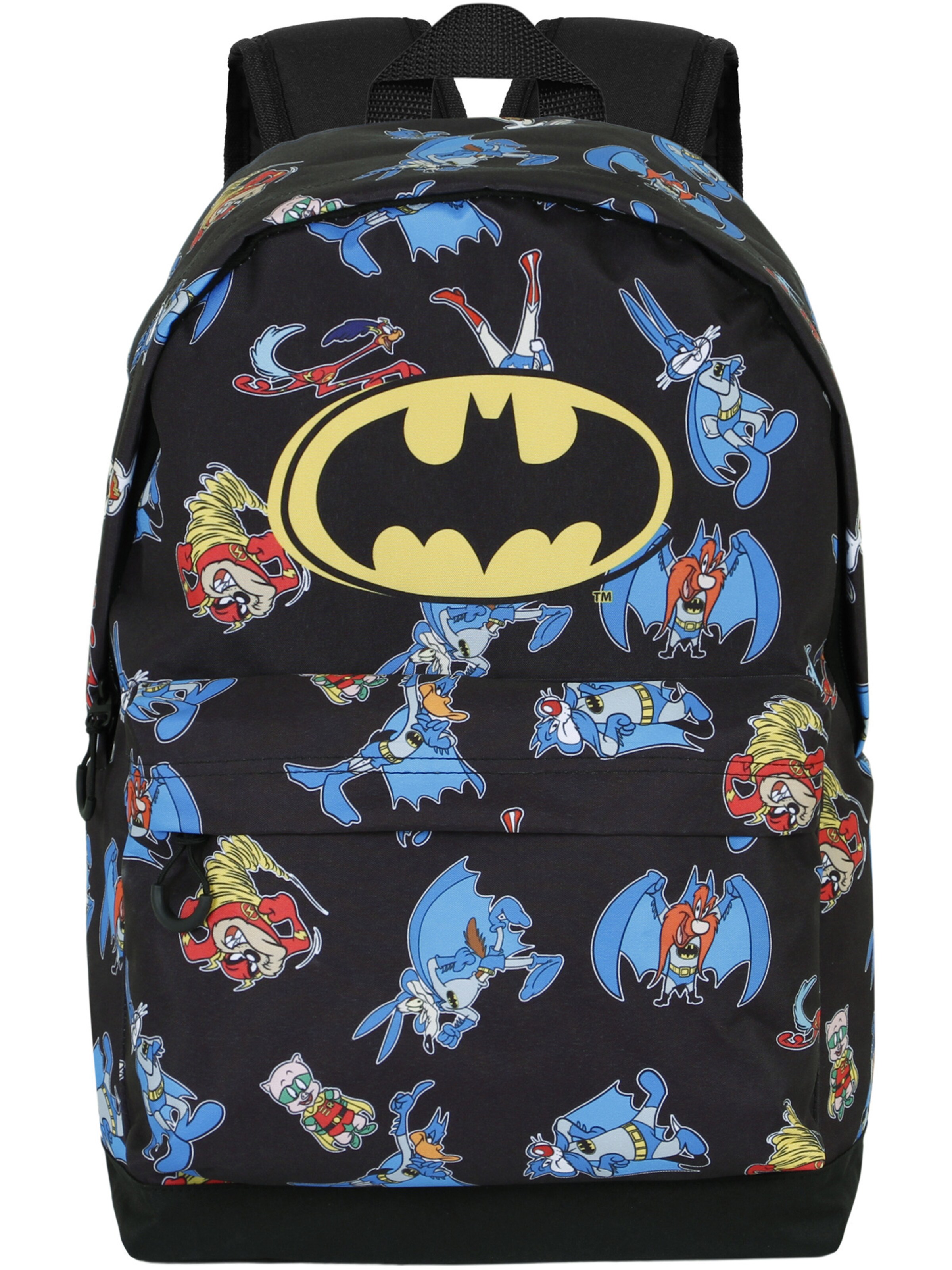 Warner Bros. Rucksack 'Looney Tunes Batman Tunes' in Schwarz: Vorderseite