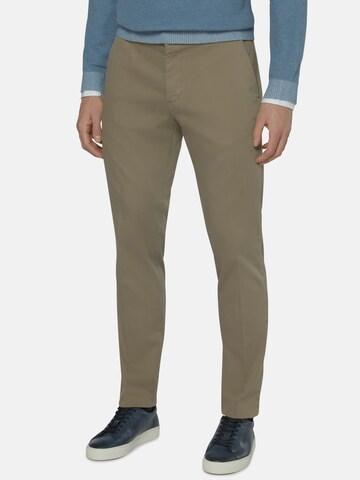 Boggi Milano Regular Chino Pants in Green: front