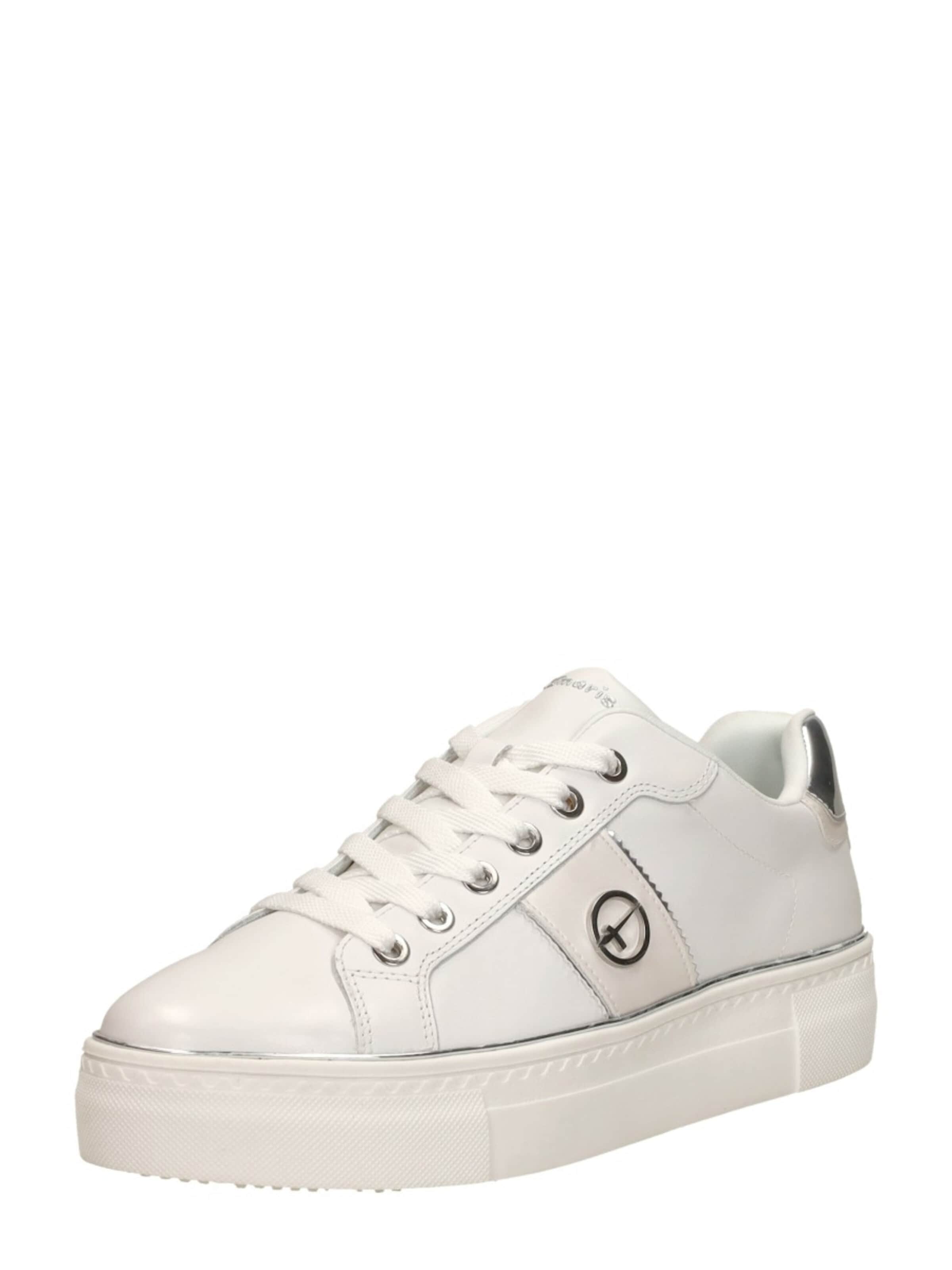Tamaris Platform trainers 'Veterschoenen Laag' in White: front