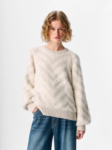 Pull-over 'OBJHOLLOW' OBJECT en beige : devant