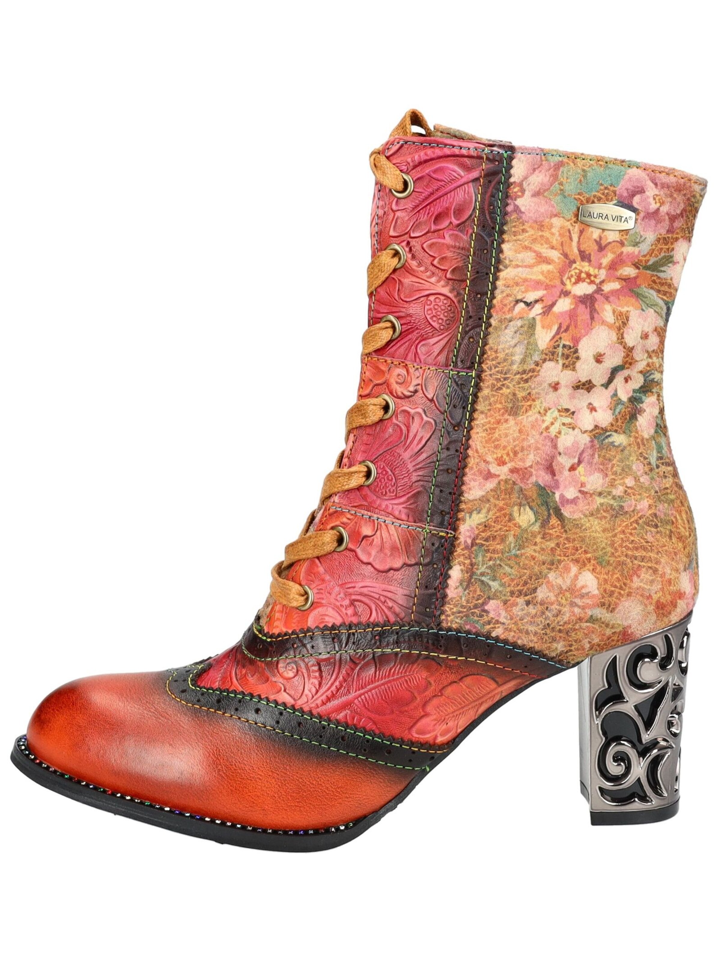 Bottines à lacets Laura Vita en rouge