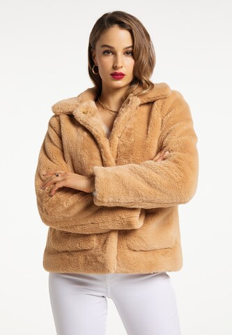 faina Winter Jacket in Brown: front