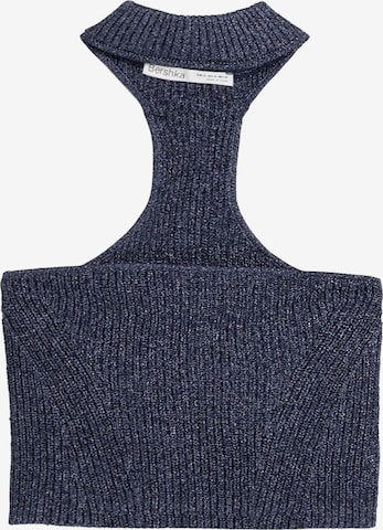 Bershka Gebreide top in Blauw